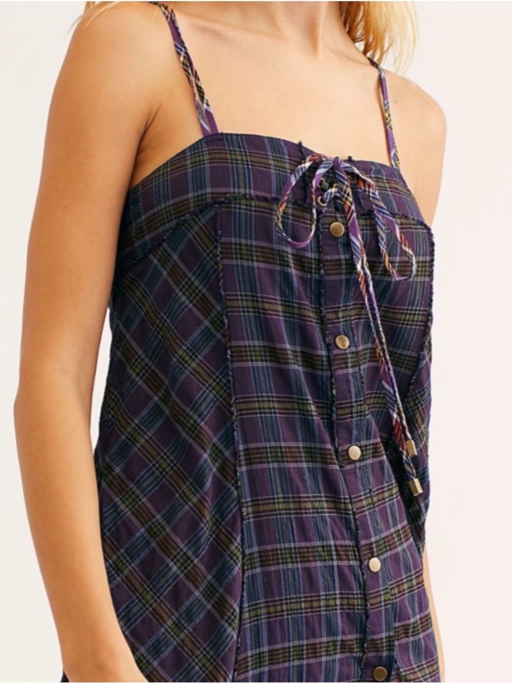Free People Plaid Maxi Dress